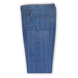 Navy with Rust Check Trouser