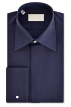 Navy Forward Point Collar Diamond Pattern Shirt