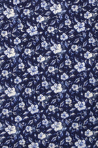White Floral over Indigo Forward Point Collar Shirt