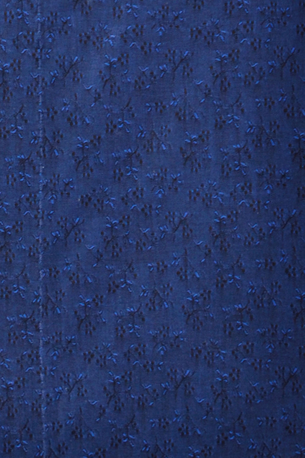 Sapphire and Indigo Floral over Navy Forward Point Collar Shirt Close Up