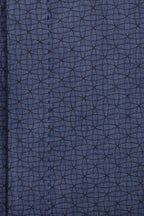 Black Geometric over Slate Blue Forward Point Collar Shirt