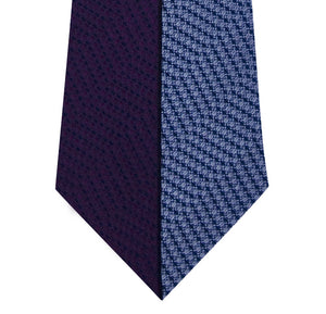 Purple and Blue Vertical Stripe Silk Tie Close