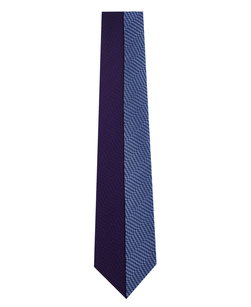 Purple and Blue Vertical Stripe Silk Tie Long