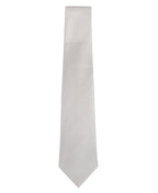 White and Cream Block Waffle Weave Silk Tie Long