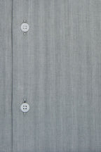 Grey Forward Point Collar Shirt with White Collar Close