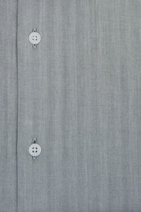 Grey Forward Point Collar Shirt with White Collar Close