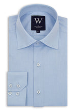 Blue Cutaway Collar Shirt with white Diamond Speckle Pattern