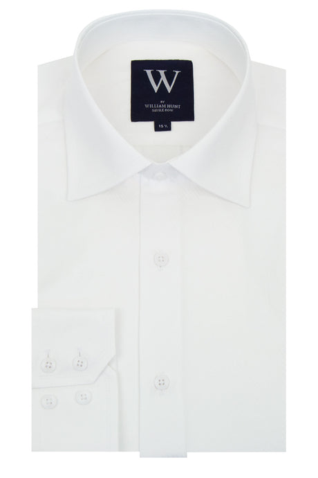 White Faint Diagonal Stripe Cutaway Collar Shirt