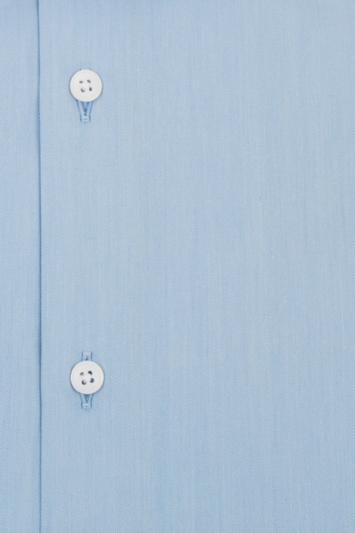 Blue Forward Point Collar Shirt with White Collar Close