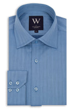 Blue Cutaway Collar Shirt with Faint Stripe