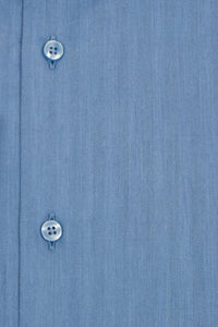 Blue Cutaway Collar Shirt with Faint Stripe Close