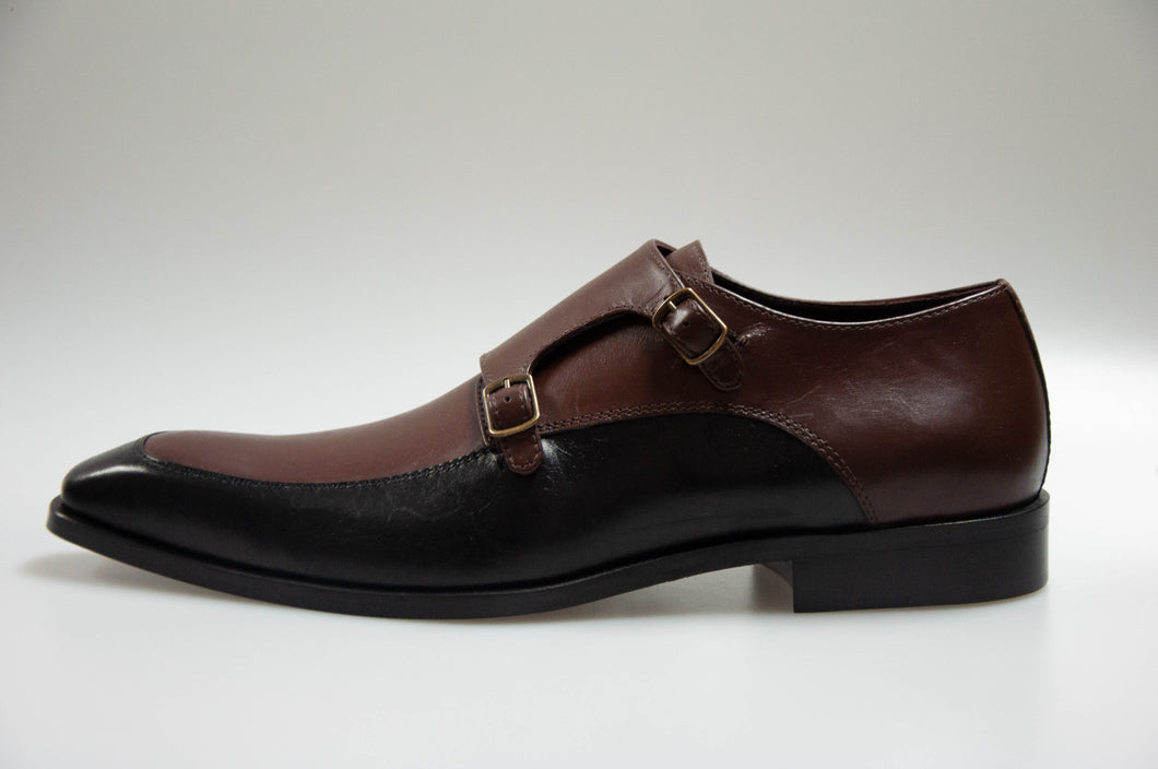 Black & Brown Monk Strap Averill Shoe