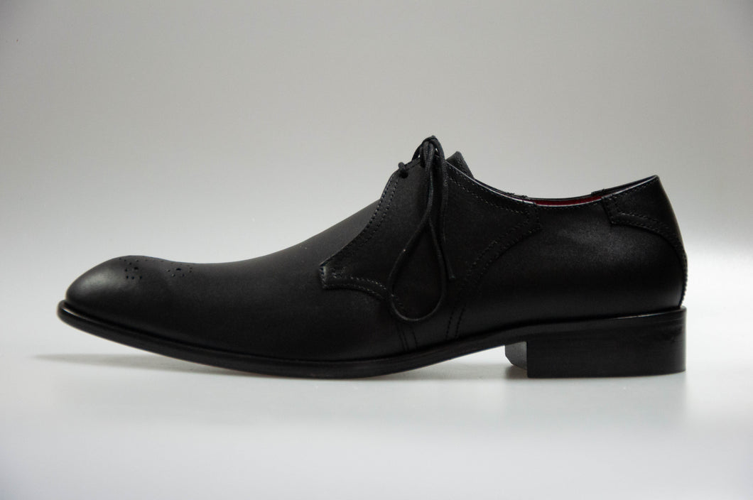 Black Barclay Shoe with Pattern Front